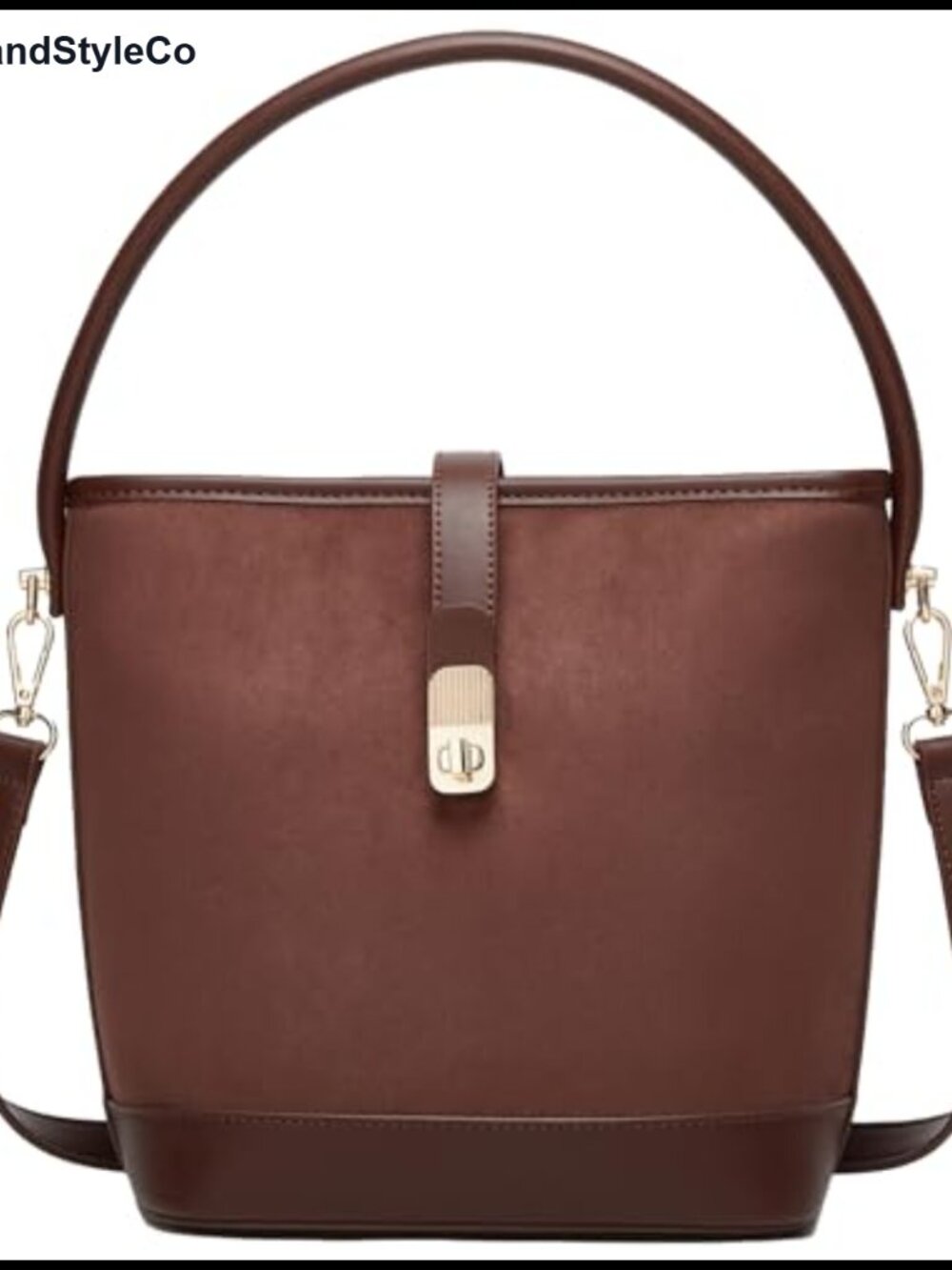 Faux Suede PU Leather Bucket Bag Top Handle Crossbody Purse Women Handbag